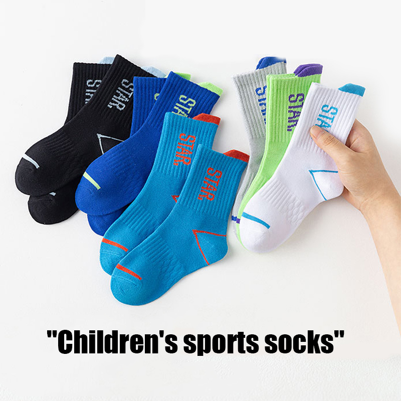 Athletic Sock Cushion - Kids Crew Sports Socks 4 Pairs