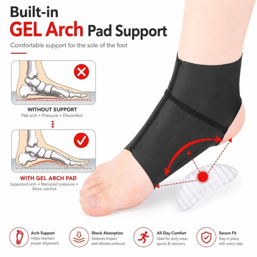 1 Pair Gel Inserts Arch Suppor - Ankle Brace Sock ulasan dan harga