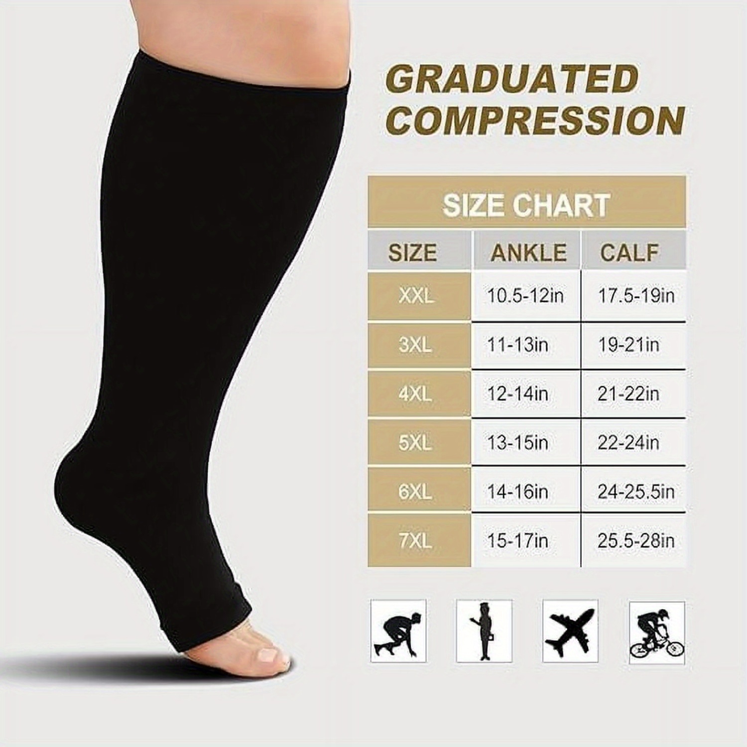 1Pair Plus Size Compression So - Compression Sock Medical ulasan dan harga