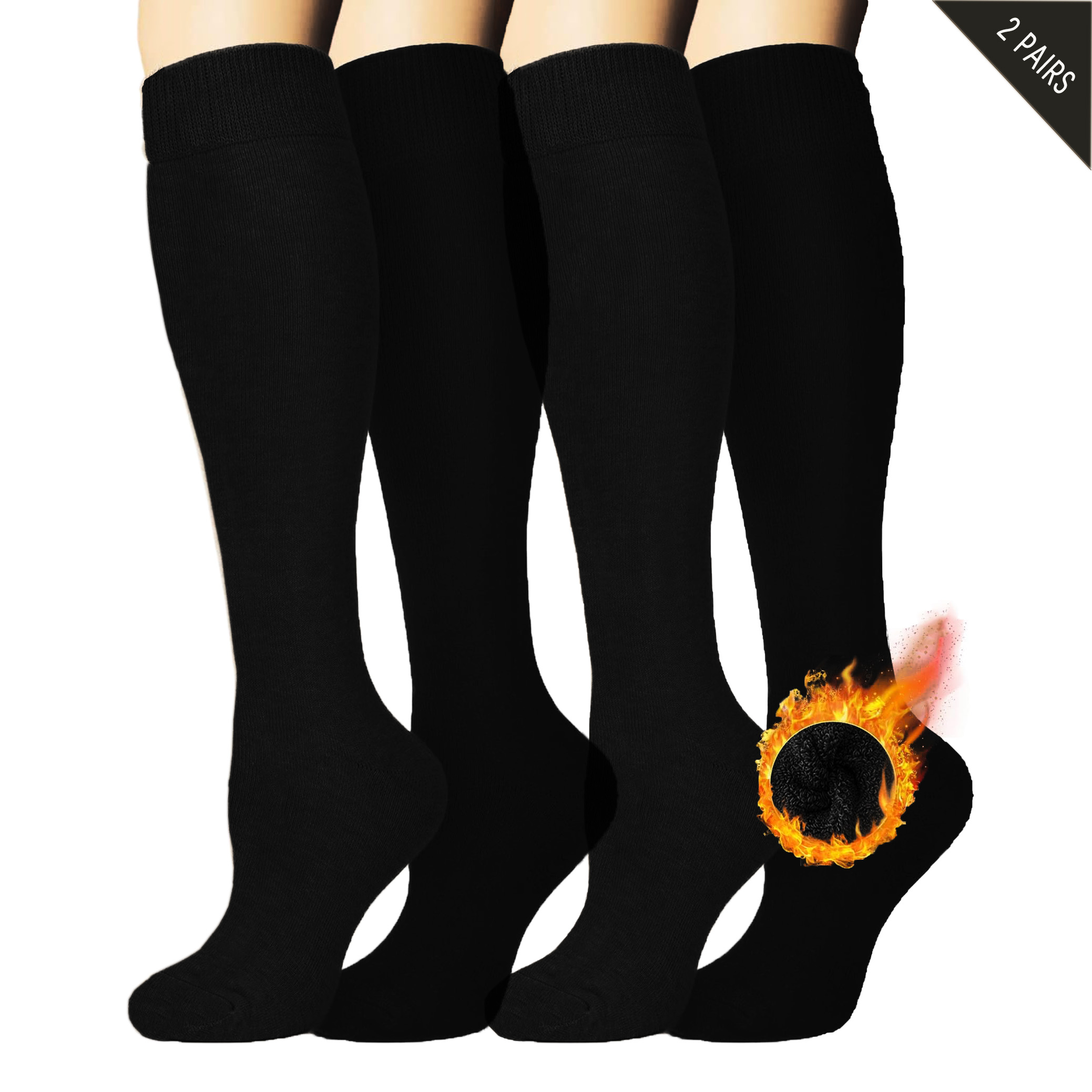 2 Pairs Fleece Warm Knee High  - Thermal Sock Winter ulasan dan harga