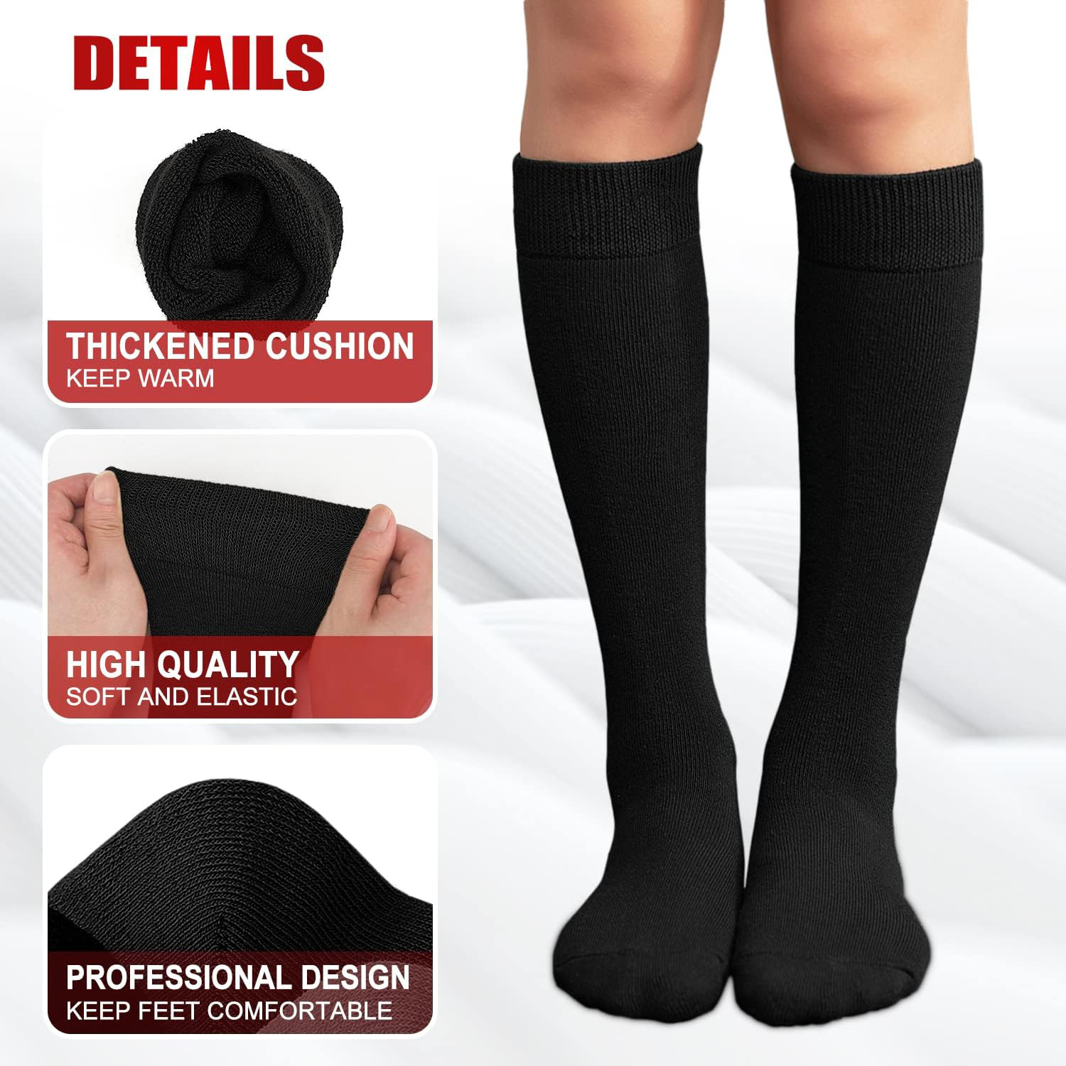 2 Pairs Fleece Warm Knee High  - Thermal Sock Winter ulasan dan harga