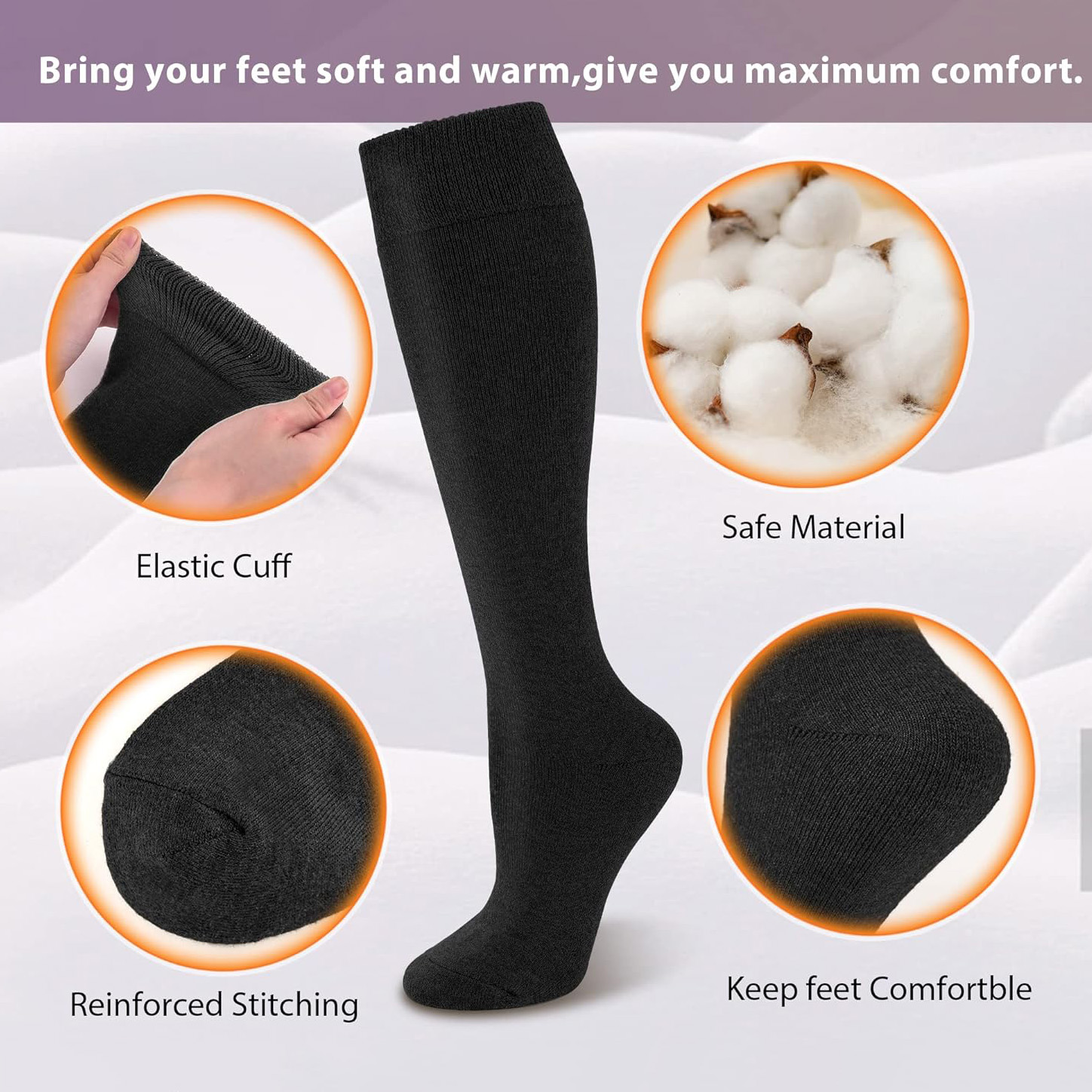 2 Pairs Fleece Warm Knee High  - Thermal Sock Winter ulasan dan harga